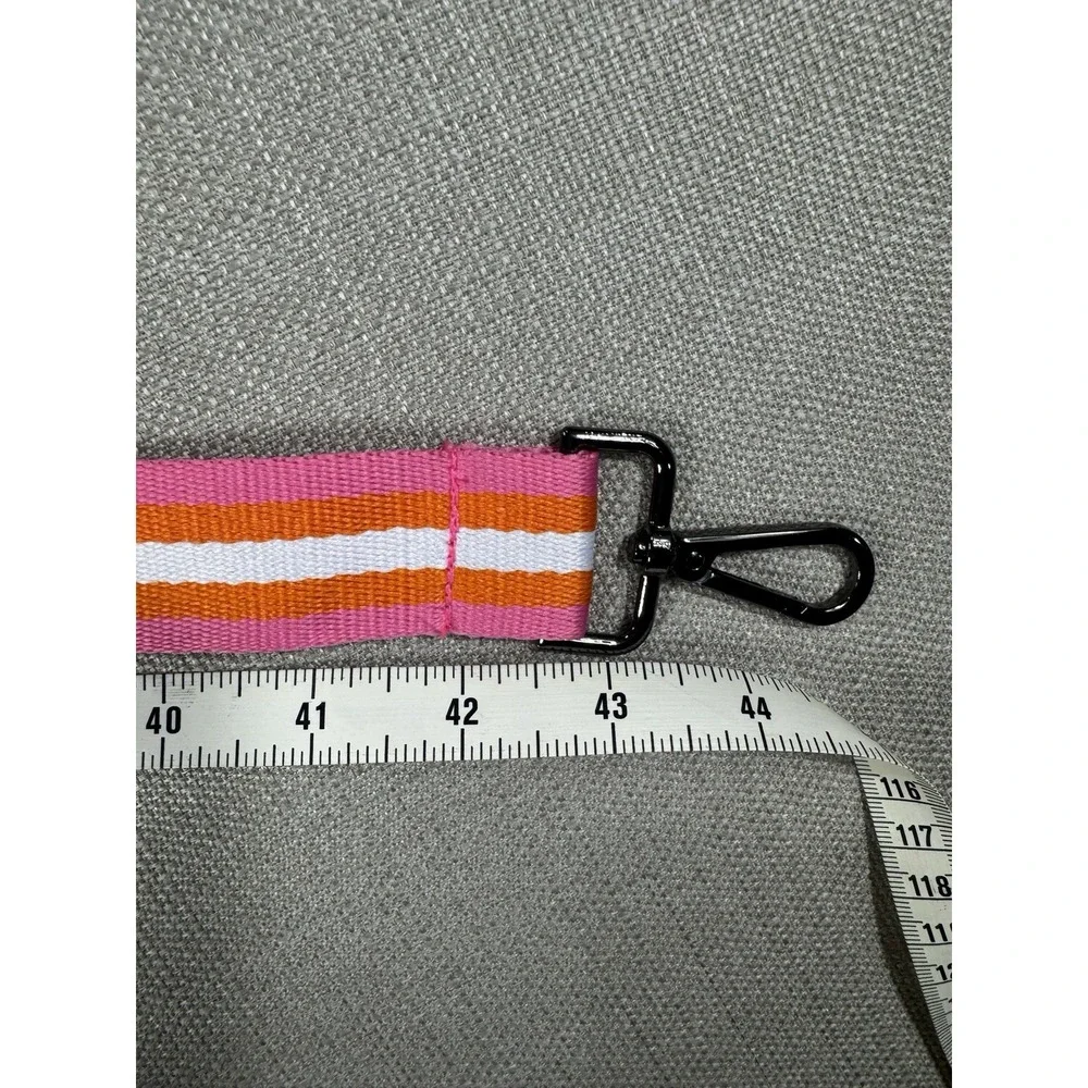 Neoprene Camo Crossbody Stripe Webbing Stripe Pink Orange Gray - NEW With Tag